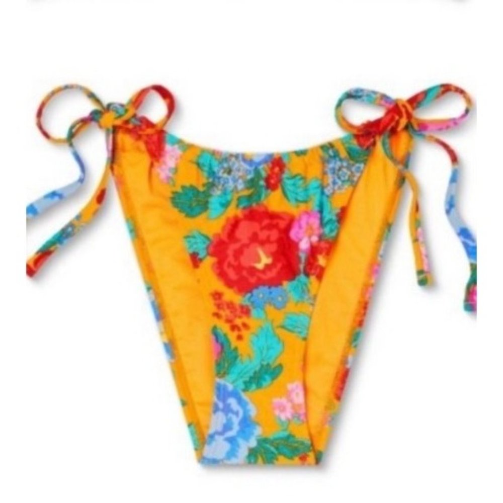 Xhilaration Juniors High Leg Scoop Waist Tie Bikini Bottom Bathing Swim Xs